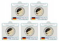 5 x 2 euro Niemcy Pomorze-Mecklenburg 2024 + holdery