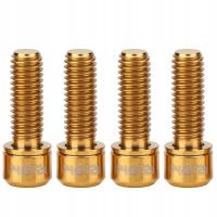 ŚRUBA ZACISK HAMULCA TARCZOWEGO ROWEROWEGO ZE STOPU TYTANU M6X18MM ZŁOTY