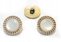 guziki guziczki guzik 20mm 2,0cm ozdobne na stopce perłowe złote 4szt