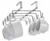 WIESZAK UCHWYT KUCHENNY NA KUBKI FILIŻANKI SREBRNY