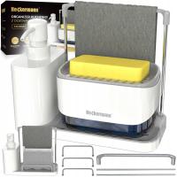 DOZOWNIK NA PŁYN DO MYCIA NACZYŃ MYDŁA POJEMNIK + GĄBKA ORGANIZER DO KUCHNI