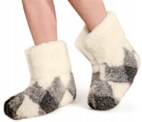 Bambosze Domowe Papcie Zakopianki Wysokie Ciepłe Kapcie Grube Wełniane *40*