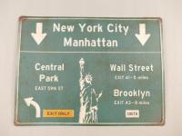 Metalowy plakat szyld reklama New York City 3D