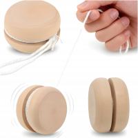 DREWNIANE JOJO ZABAWKA ZRĘCZNOŚCIOWA ZE SZNURKIEM DLA DZIECI NATURALNE