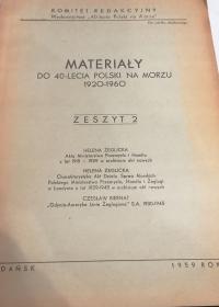Materiały do 40-lecia polski na morzu 1920-1960