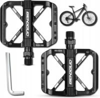 АЛЮМИНИЕВЫЕ ПЕДАЛИ ДЛЯ ВЕЛОСИПЕДА НА ПЛАТФОРМЕ ДЛЯ ГОРНОГО ВЕЛОСИПЕДА, ТРЕККИНГА, ЧЕРНЫЙ СВЕТИЛЬНИК