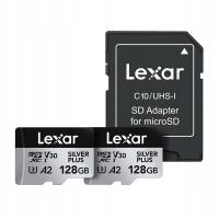 Lexar zestaw 2 kart pamięci Micro SDXC 128GB UHS-I zapis 150 MB/s + adapter