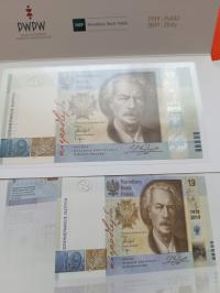 Banknot 19 zł PWPW Paderewski i folder nr 25047