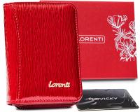 Czerwony portfel skórzany damski na zamek Lorenti