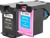 Wysokowydajny Komplet tusz do HP 301XL BK + Kolor 2540 1000 1050 1510 2050