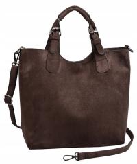 DELAURE женская сумка шоппер A4 повседневная замша шоколад