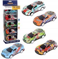 SAMOCHODZIKI SPORTOWE KOLOROWE RESORAKI AUTKA ZESTAW 5SZT