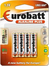 EUROBATT щелочные батареи плюс AAA 1.5 V 4 шт