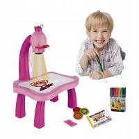 PROJEKTOR RZUTNIK DO NAUKI RYSOWANIA ZE SLAJDAMI PODŚWIETLANY STOLIK