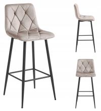 Барный стул с мягкой обивкой для острова велюр бежевый Модена