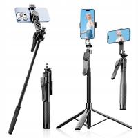Statyw do iPhone'a i kijek do selfie z pilotem i 2 uchwytami na telefon