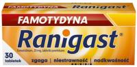 Famotydyna Ranigast zgaga niestrawność nadkwaśność 20 mg 30 tabletek
