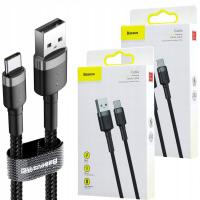 2× Kabel USB Baseus USBA USBC 2 m czarny (CATKLFCG1)