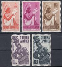 GUINEA ESPANOLA - 1953 - Mi 290-294 - OBIEGOWE xx