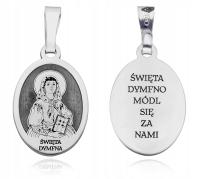 Серебряный медальон Ag 925 с родиевым покрытием St. Dymfna MDC094R