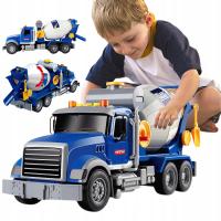 POJAZD BUDOWLANY BETONIARKA - Z DŹWIĘKIEM I ŚWIATŁAMI - PREZENT DLA DZIECI