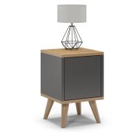 Тумбочка Осло дверь-графит / дуб шкаф комод