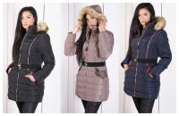 Ciepła Kurtka 3/4 Płaszcz Jesień / Zima Kaptur MEGA