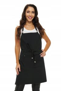 Фартук гастрономический защитный кондитерская выс.КАЧЕСТВО ЧЕРНЫЙ ПРЕМИУМ RU