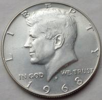 USA - 1/2 dolara - 1968 D - Kennedy Half Dollar - srebro