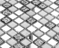 Стеклянная мозаика серебристая MIRROR MIX блеск зеркала