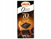 VALOR czekolada ciemna 70% cacao bez cukru, glutenu Z POMARAŃCZĄ