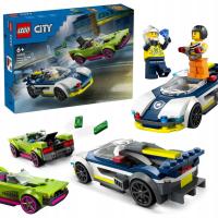 LEGO CITY SAMOCHÓD SPORTOWY WYŚCIGÓWKA AUTO SPORTOWE + RADIOWÓZ POŚCIG