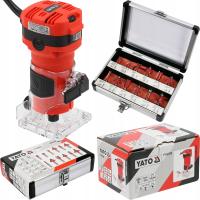 YATO FREZARKA KRAWĘDZIOWA 850W (6MM,8MM) + ZESTAW FREZÓW DO DREWNA 12SZT