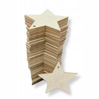 Gwiazdki drewniane do ozdabiania 100 SZT 10cm z otworem zestaw hurt