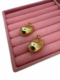 Klipsy złote łezka wiszące eleganckie c96