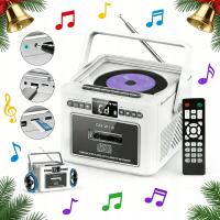 ODTWARZACZ PRZENOŚNY CD GŁOŚNIK BLUETOOTH RADIO AUX USB FM MP3 + PILOT