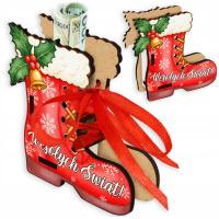 ŚWIĄTECZNY BON PODARUNKOWY NA PIENIĄDZE VOUCHER SŁODYCZE PREZENT MIKOŁAJA