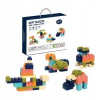 Klocki miękkie elastyczne dla małych dzieci 66 elementów