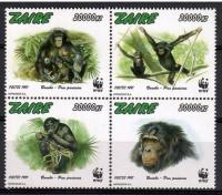 WWF Kongo / Zair 1997 Mi 1339-1342 Czyste