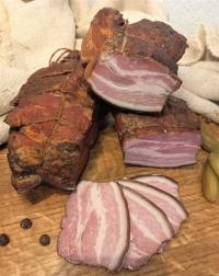 Бекон копченый классический 300г из деревенской коптильни от Скурпи, как раньше