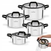 Набор кастрюль с крышками индукционный газовый полный набор Starke Pro Rigor 8 el