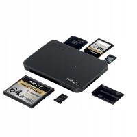 PNY высокоскоростной USB 3.0 SD microSD 6in1 кард-ридер CF MMC кабель