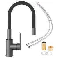 Bateria kuchenna elastyczna giętka SZARY MAT KRAN WYLEWKA ZLEWOZMYWAK 3/8