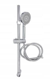 ZESTAW DRĄŻEK SŁUCHAWKA PRYSZNICOWA CHROMOWANA ECO 5 FUNKCJI wąż uchwyt