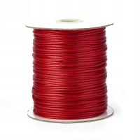 Poliestrowy Sznurek Snake Błysk Do DIY Czerwony TOPLIWY 1mm 10m BEZ SZPULI