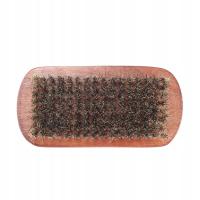 DREWNIANA SZCZOTKA DO BRODY Z BUKOWYM UCHWYTEM, BRĄZOWA