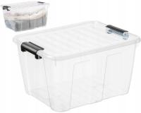 Pojemnik 30 l przezroczysty z pokrywą pudełko plastikowe do przechowywania