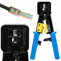 ZACISKARKA WTYKÓW ZŁĄCZ PRZELOTOWYCH RJ11 RJ12 RJ45 LAN 8P8C CAT5E CAT6