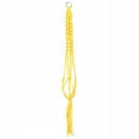 1 SZT. RĘCZNIE ROBIONY ŻÓŁTY WISZĄCY KOSZ / SIATKA NA DONICZKĘ