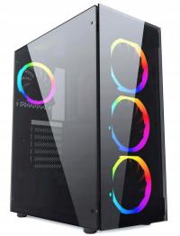 Игровой черный корпус стекло Midi Tower 4 RGB вентиляторы USB 3.0 ATX